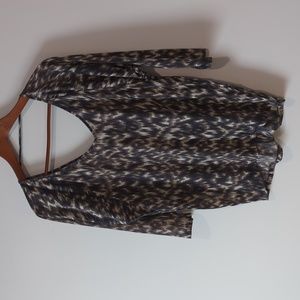 Express High Low Abstract Printed Lightweight Open Back Top